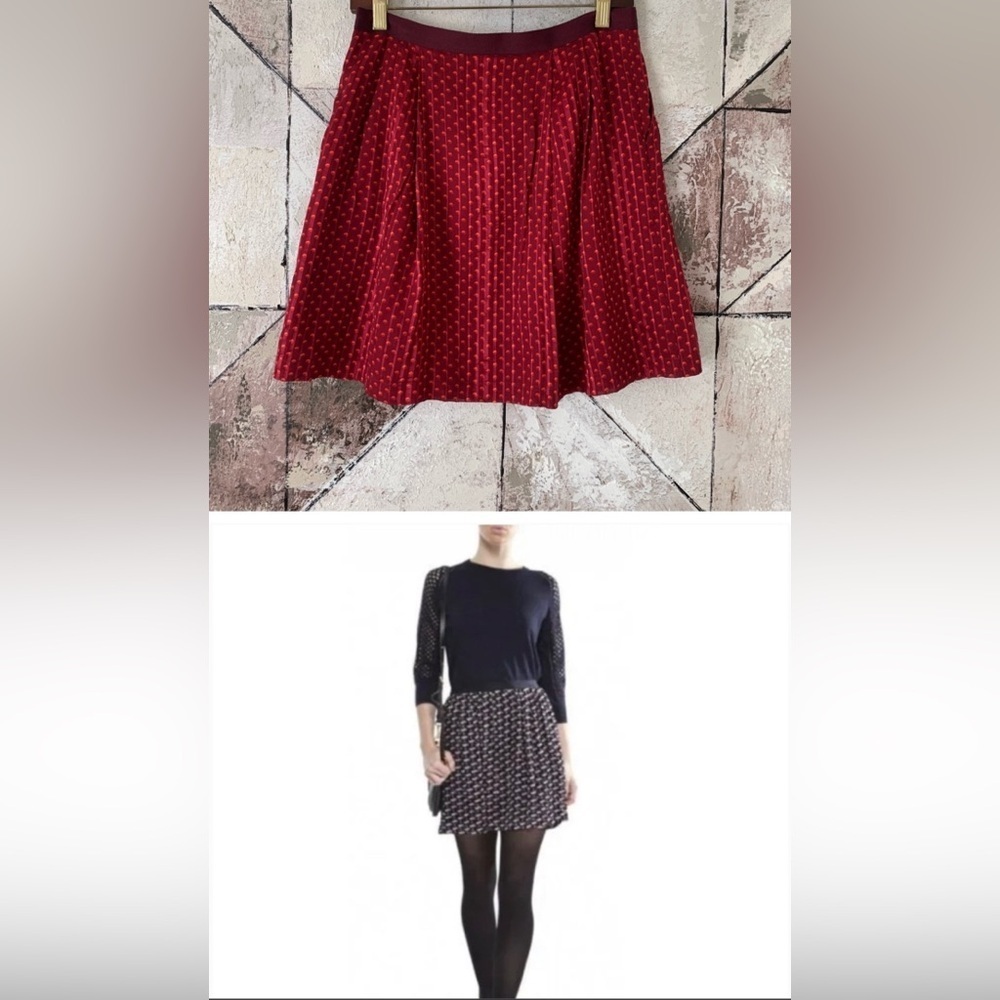 MARC BY MARC JACOBS Silk Pleated Merlot Skirt Size 4